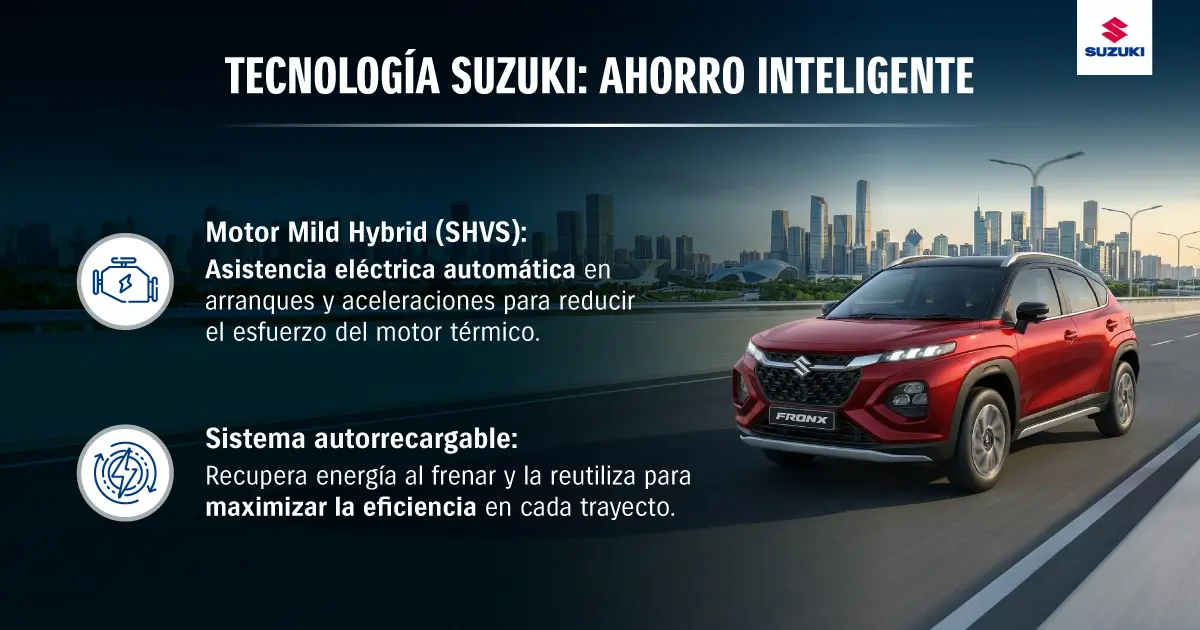 Tecnología Suzuki para el ahorro de combustible de manera inteligente.